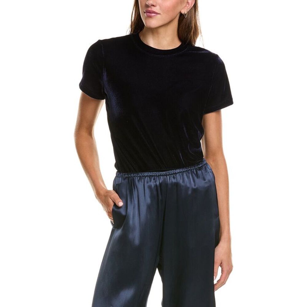 Madewell Womens Velvet T-Shirt, Navy